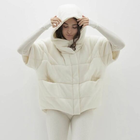 Naked Cashmere Patti Puffer Hooded Jacket Size XS/S, Ecru - Picture 3 of 16